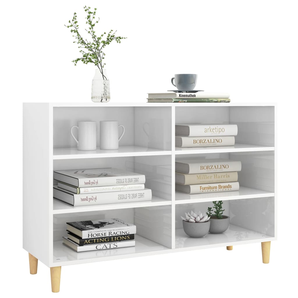 vidaXL Buffet Blanc brillant 103,5x35x70 cm Aggloméré