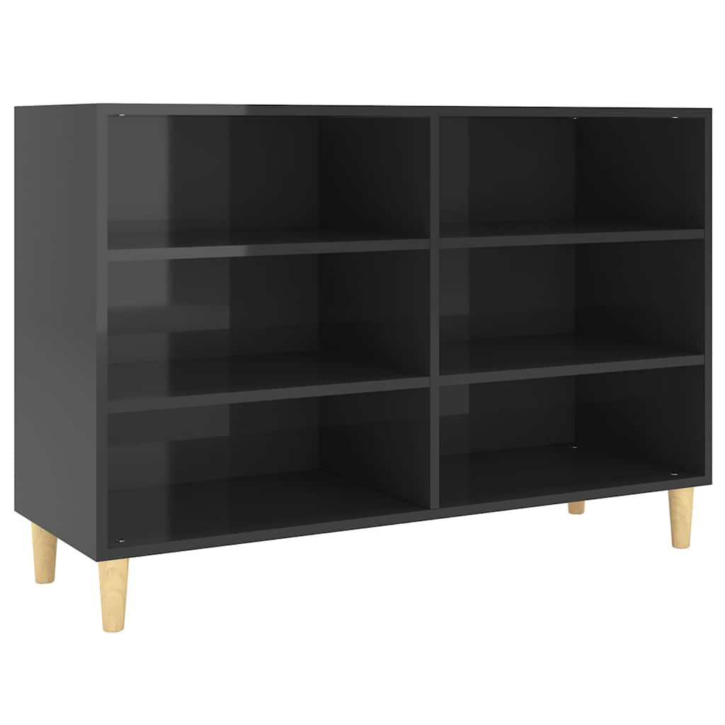Buffet Noir Brillant 103,5x35x70 Cm Aggloméré VidaXL 13 width=274