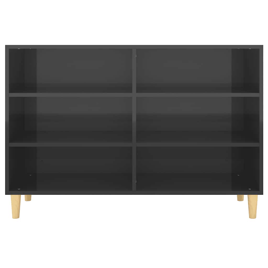 Buffet Noir Brillant 103,5x35x70 Cm Aggloméré VidaXL 15 width=274