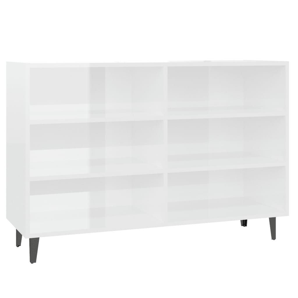 

vidaXL Sideboard High Gloss White 40.7"x13.8"x27.6" Engineered Wood