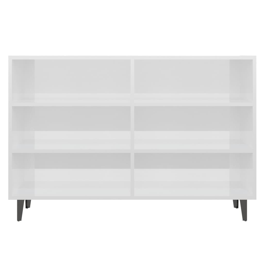 vidaXL Sideboard High Gloss White 40.7"x13.8"x27.6" Chipboard