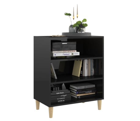 vidaXL Szafka na wysoki połysk, czarna, 57x35x70 cm