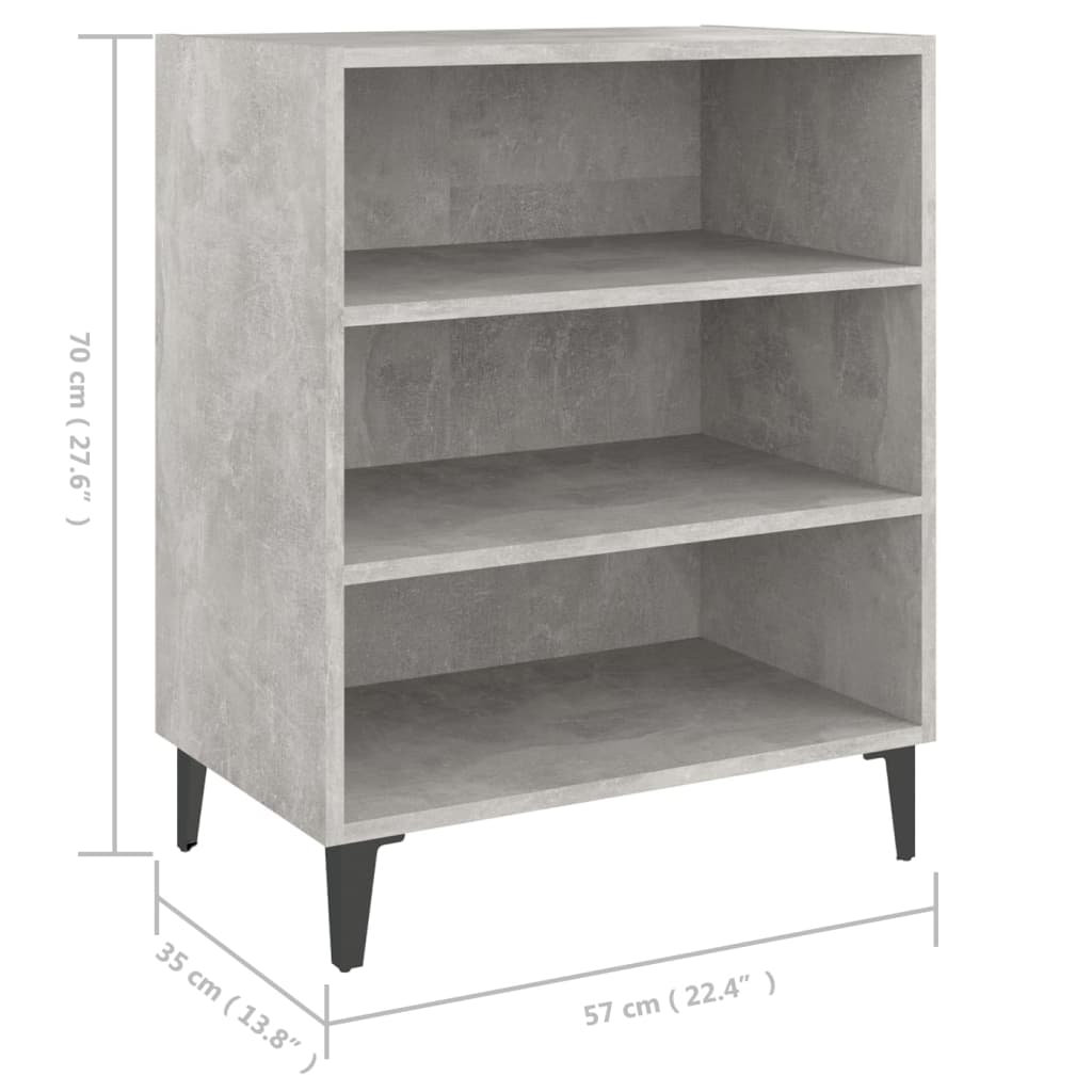 Servantă, gri beton, 57x35x70 cm, PAL - imagine 6