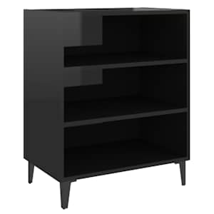 Příborník černý s vysokým leskem 57x35x70 cm kompozitní dřevo - obrázek 2