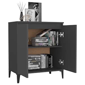 vidaXL &Scaron;oninė spintelė, pilkos spalvos, 60x35x70cm, MDP