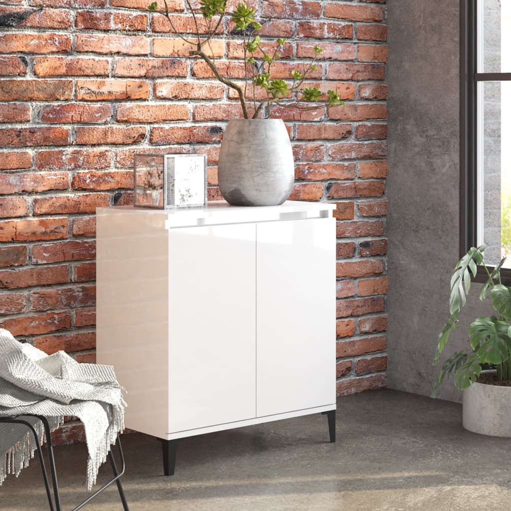 vidaXL Credenza Bianco Lucido 60x35x70 cm in Truciolato