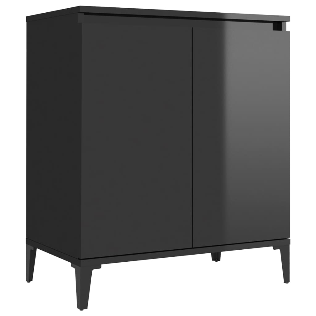 

vidaXL Sideboard High Gloss Black 23.6"x13.8"x27.6" Chipboard