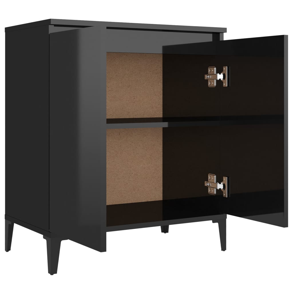 vidaXL Sideboard High Gloss Black 23.6"x13.8"x27.6" Chipboard