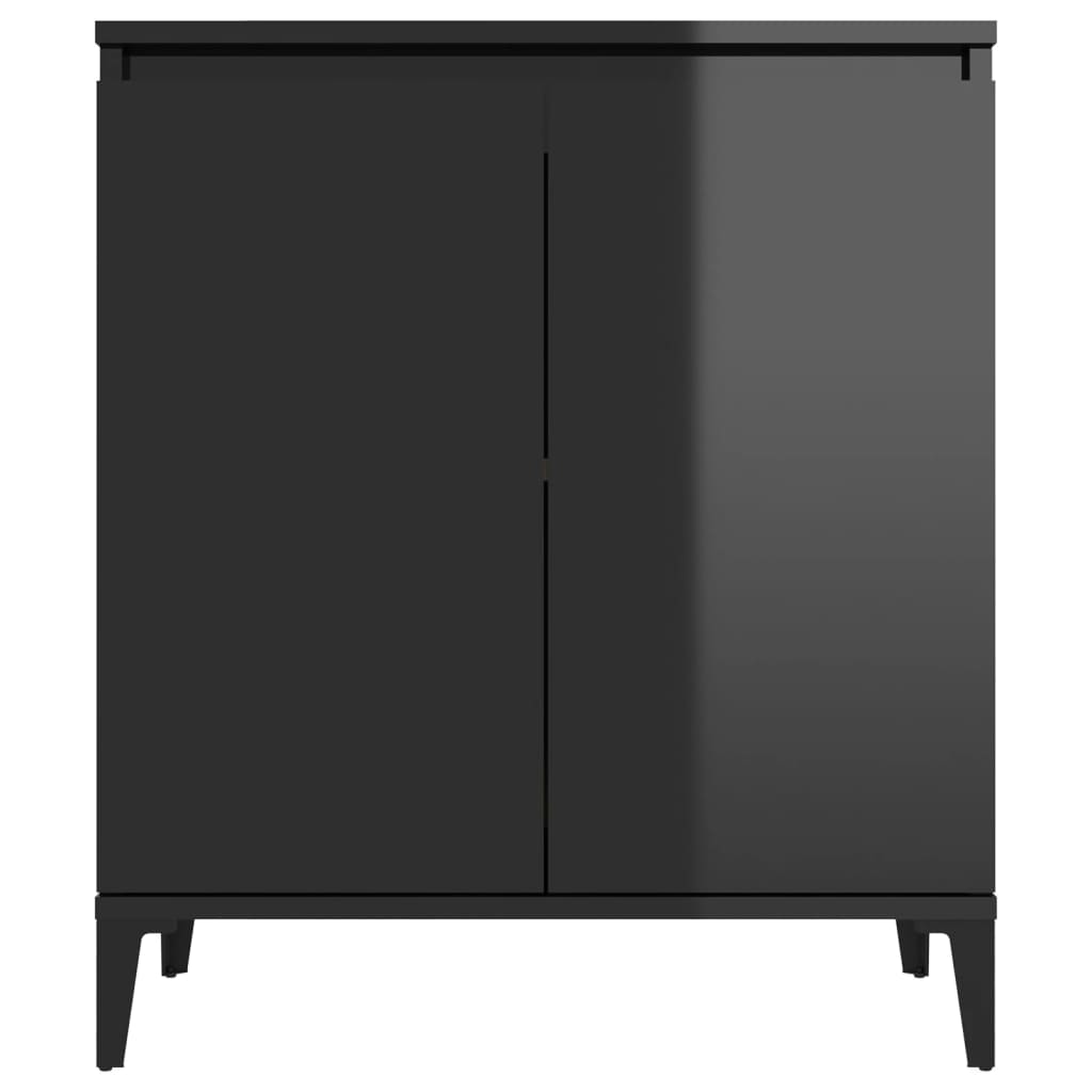 vidaXL Sideboard High Gloss Black 23.6"x13.8"x27.6" Chipboard