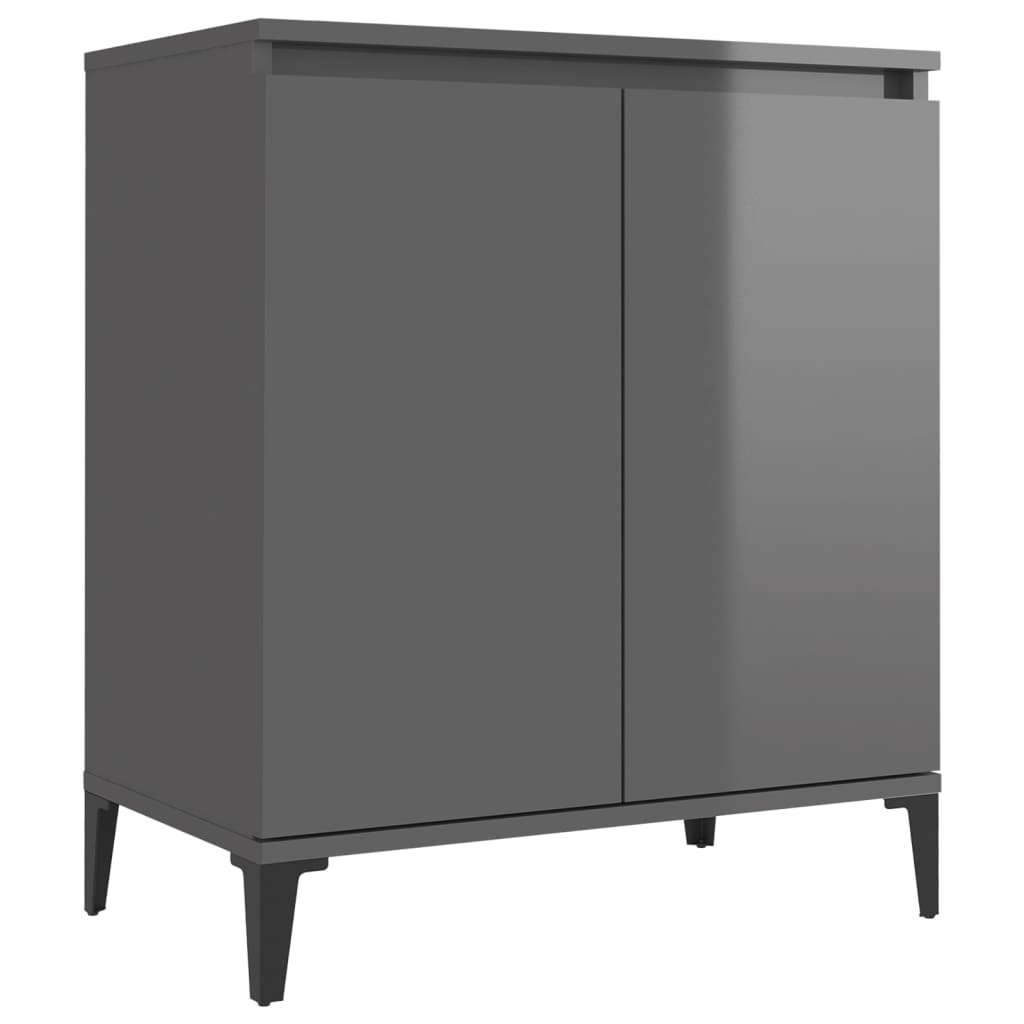 

vidaXL Sideboard High Gloss Gray 23.6"x13.8"x27.6" Engineered Wood