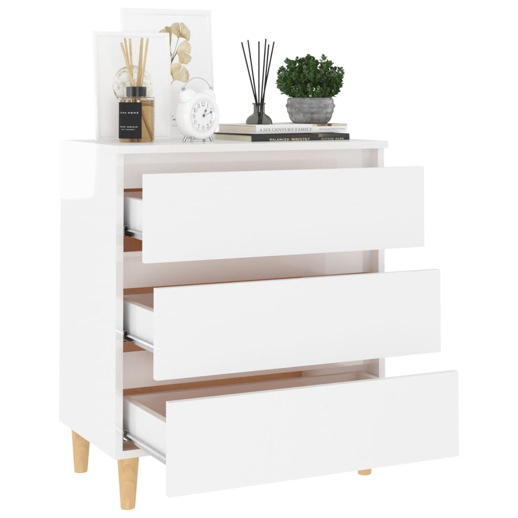 

vidaXL Dressoir 60x35x69 cm spaanplaat hoogglans wit