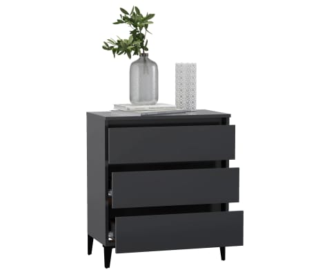 vidaXL Buffet Gris 60x35x69 cm Aggloméré