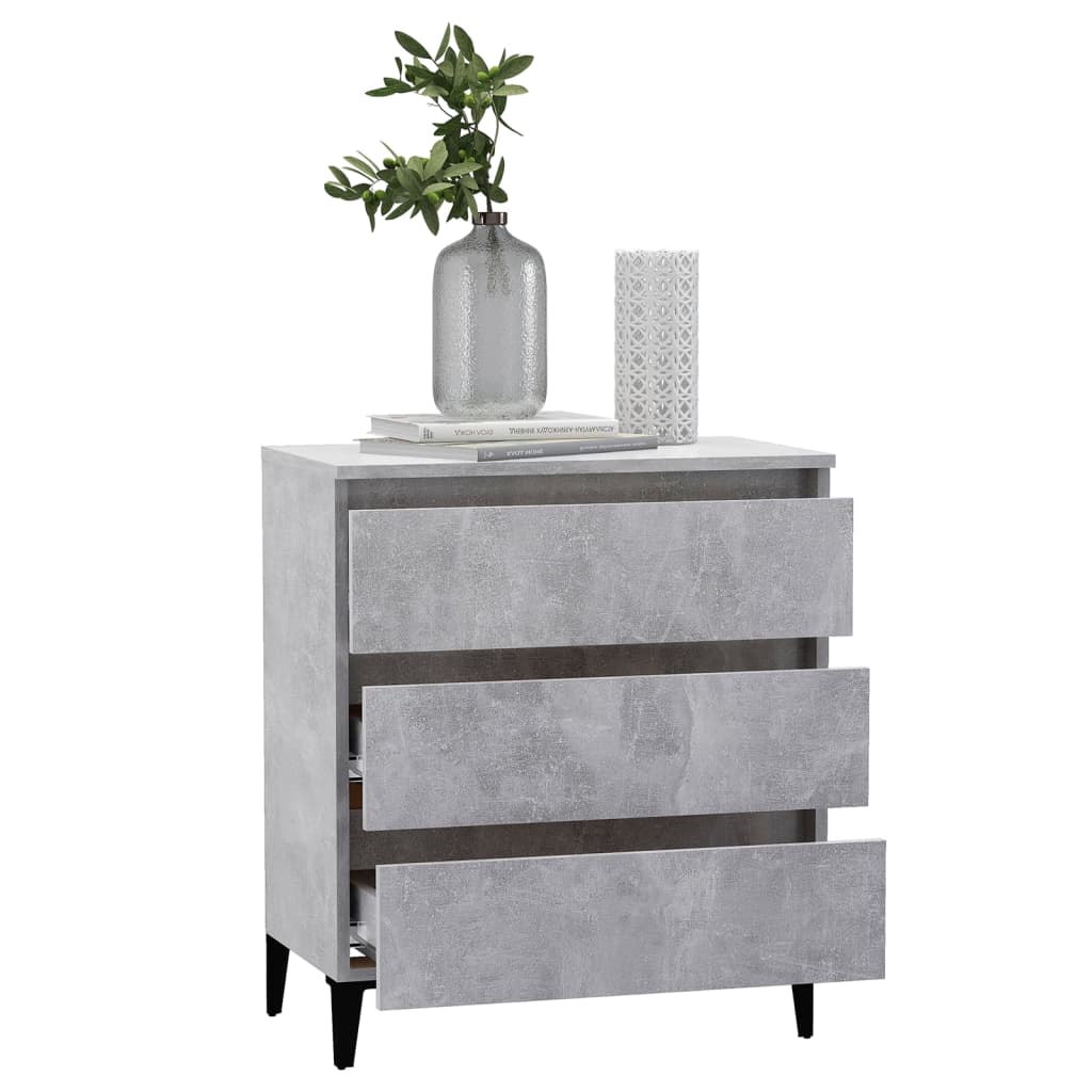 vidaXL Sideboard Concrete Gray 23.6"x13.8"x27.2" Chipboard