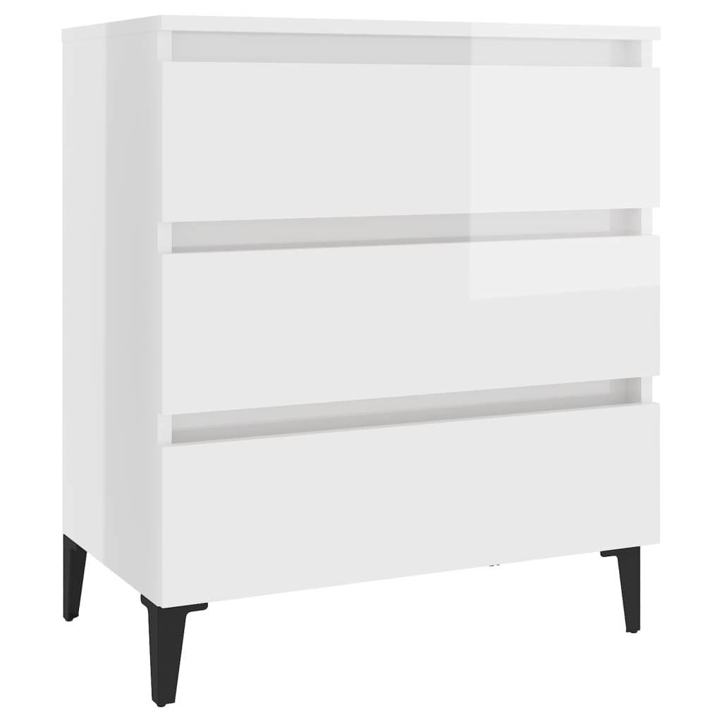 

vidaXL Sideboard High Gloss White 23.6"x13.8"x27.2" Engineered Wood