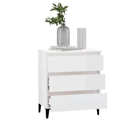 vidaXL Sideboard High Gloss White 23.6"x13.8"x27.2" Engineered Wood