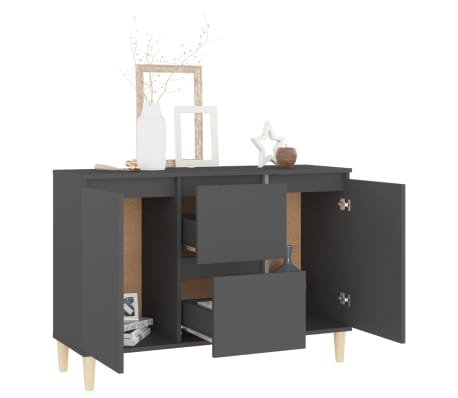 vidaXL &Scaron;oninė spintelė, pilka, 101x35x70cm, apdirbta mediena