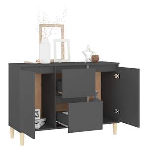 vidaXL &Scaron;oninė spintelė, pilka, 101x35x70cm, apdirbta mediena