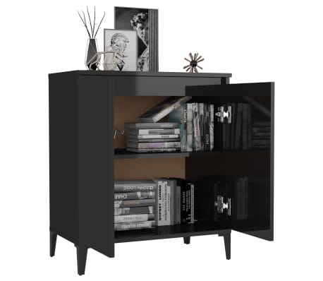 vidaXL Sideboard High Gloss Black 40.7"x13.8"x27.6" Engineered Wood