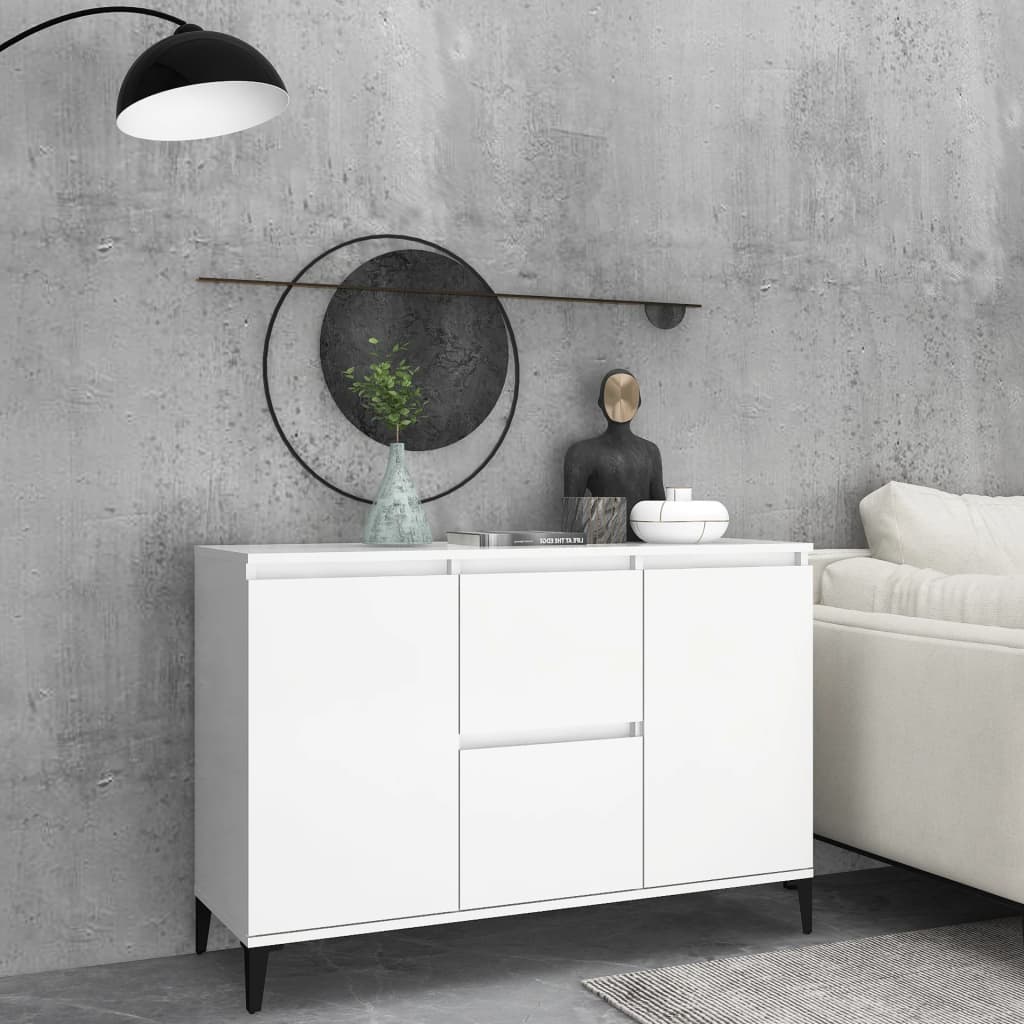 sideboard kommode für wohnzimmer küche weiß 104x35x70 cm