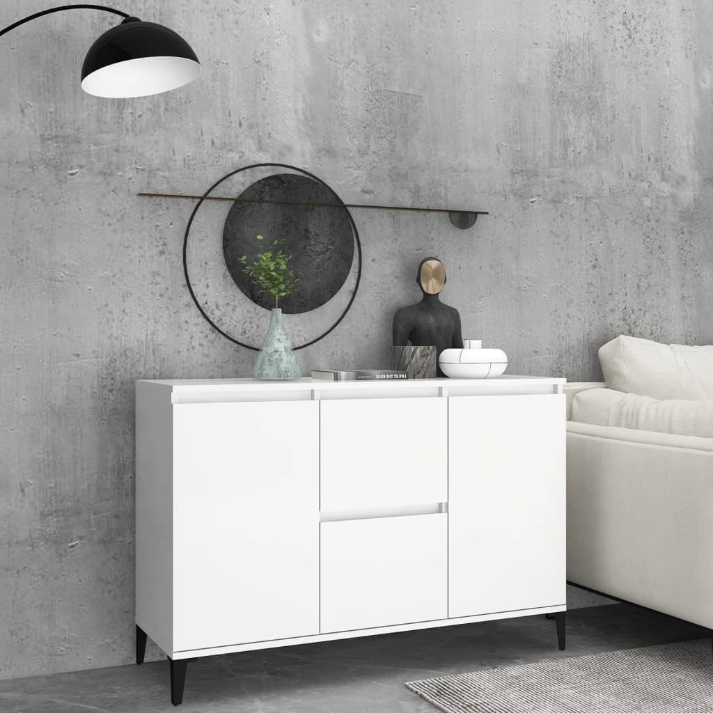 vidaXL Szafka, biała, 102x35x70 cm, materiał drewnopochodny