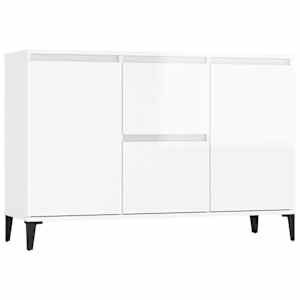 Příborník bílý s vysokým leskem 102x35x70 cm kompozitní dřevo - obrázek 2