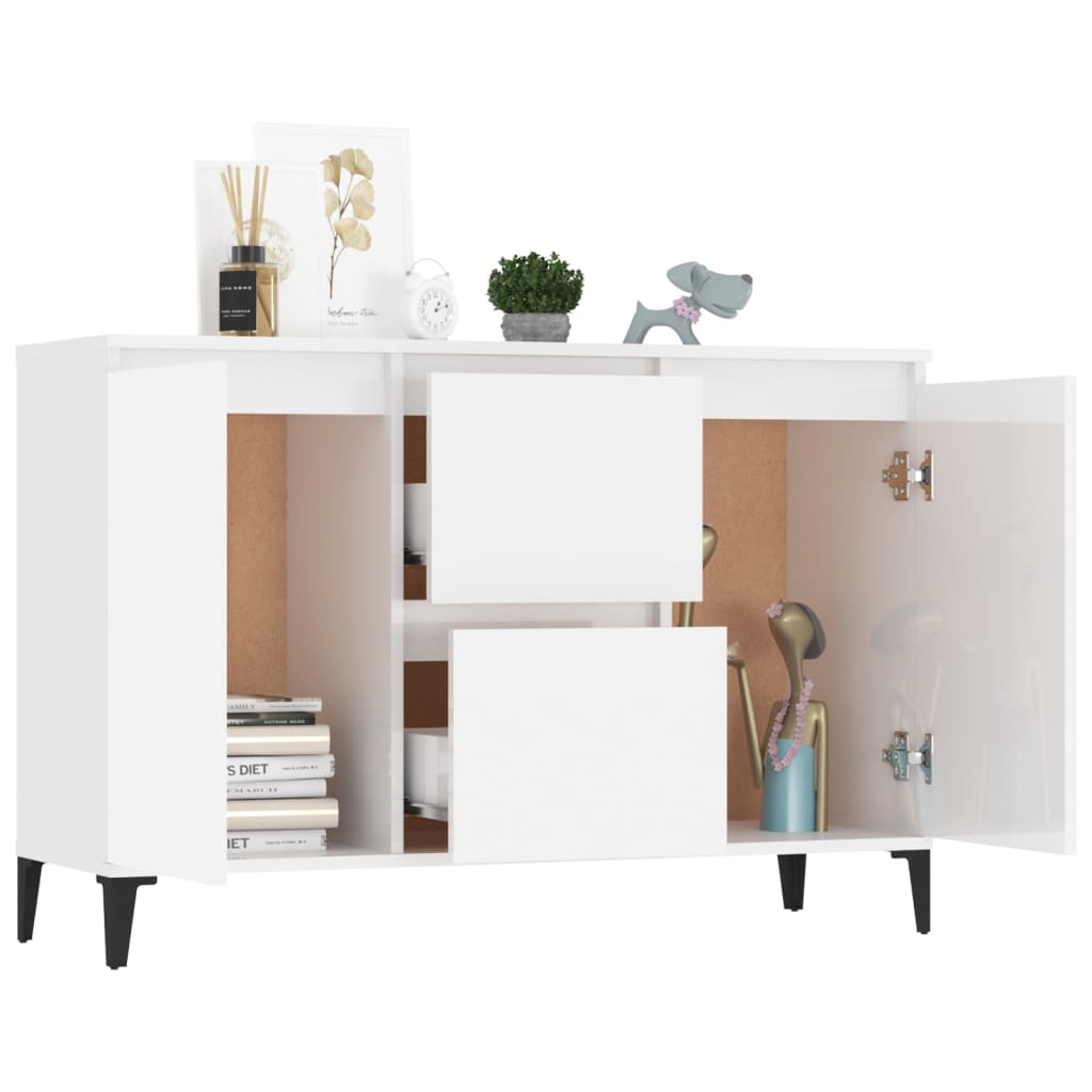 

vidaXL Dressoir 104x35x70 cm spaanplaat hoogglans wit