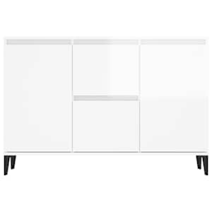 Příborník bílý s vysokým leskem 102x35x70 cm kompozitní dřevo - obrázek 5