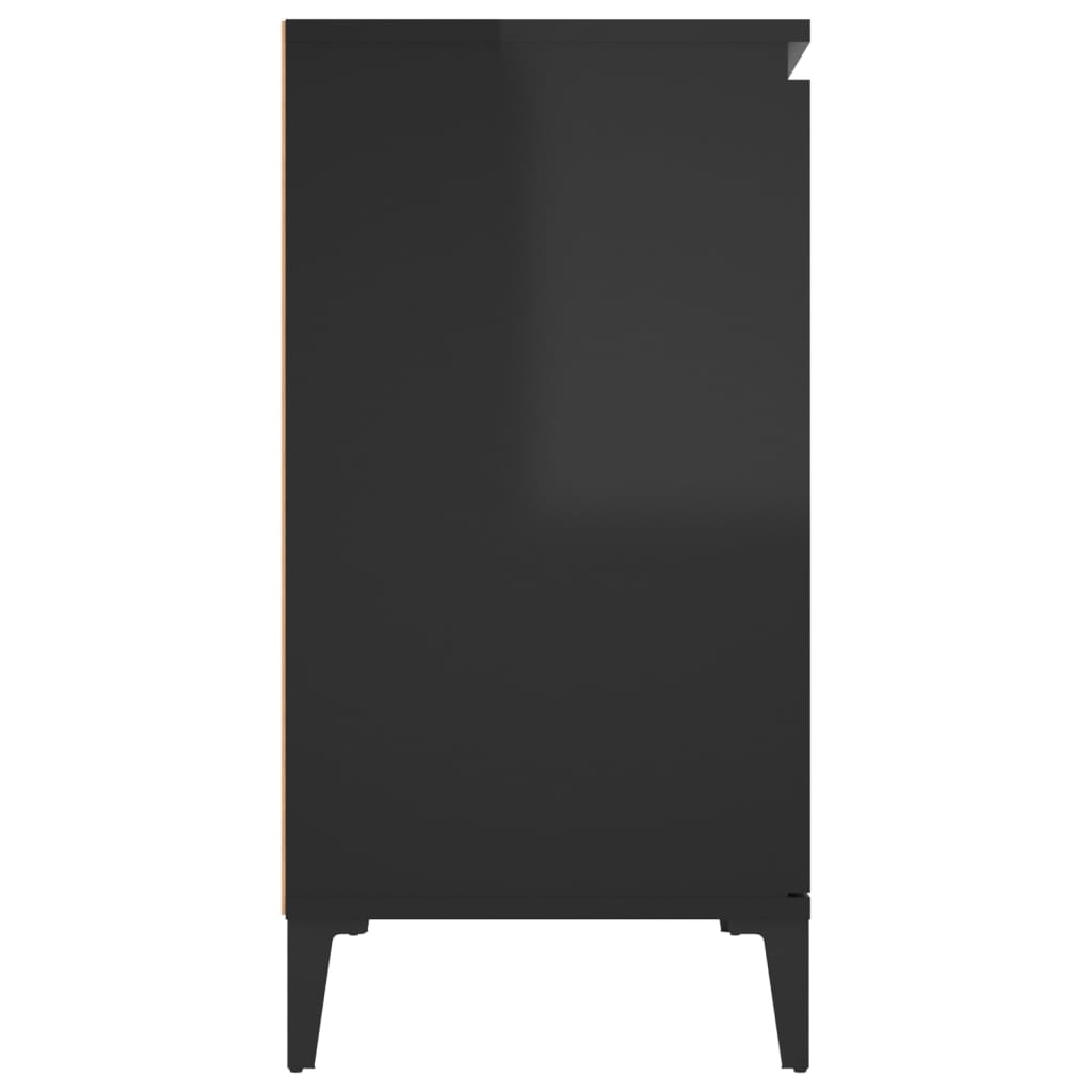 Příborník černý s vysokým leskem 104 x 35 x 70 cm dřevotříska