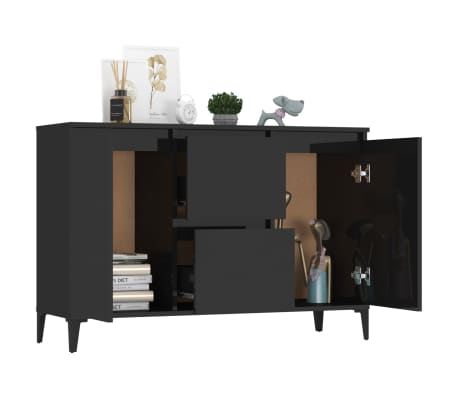 vidaXL Sideboard High Gloss Black 104x35x70 cm Engineered Wood