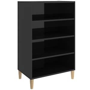Příborník černý s vysokým leskem 57x35x90 cm kompozitní dřevo - obrázek 2