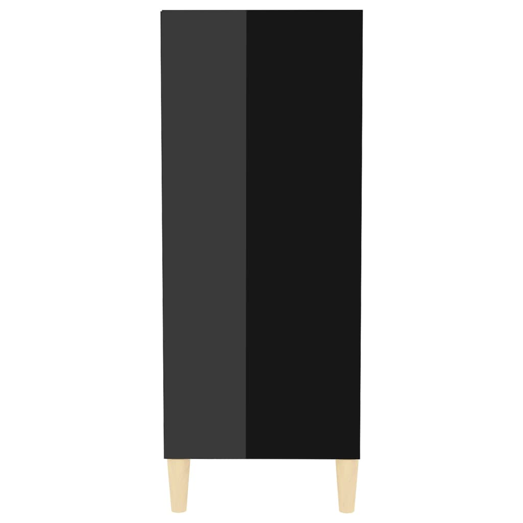Komoda visok sijaj črna 57x35x90 cm iverna plošča