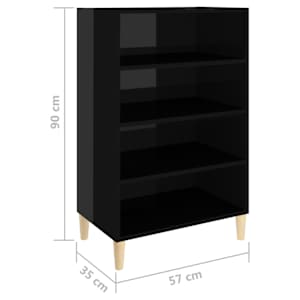 Příborník černý s vysokým leskem 57x35x90 cm kompozitní dřevo - obrázek 6