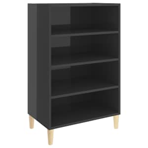 Příborník šedý s vysokým leskem 57x35x90 cm kompozitní dřevo - obrázek 2
