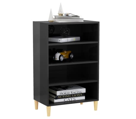 vidaXL Dressoir 57x35x90 cm bewerkt hout hoogglans grijs
