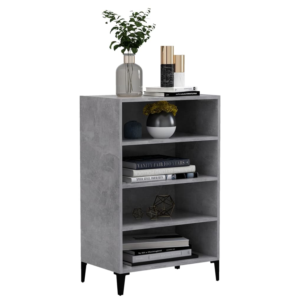 vidaXL Sideboard Concrete Gray 22.4"x14"x35.4" Chipboard