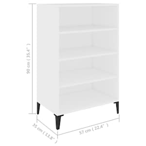 Příborník bílý s vysokým leskem 57x35x90 cm kompozitní dřevo - obrázek 6