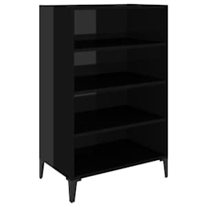Příborník černý s vysokým leskem 57x35x90 cm kompozitní dřevo - obrázek 2