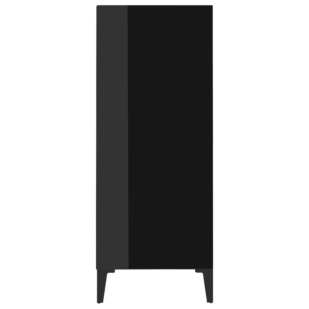 Příborník černý s vysokým leskem 57 x 35 x 90 cm dřevotříska