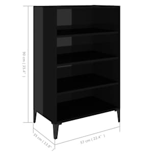 Příborník černý s vysokým leskem 57x35x90 cm kompozitní dřevo - obrázek 6