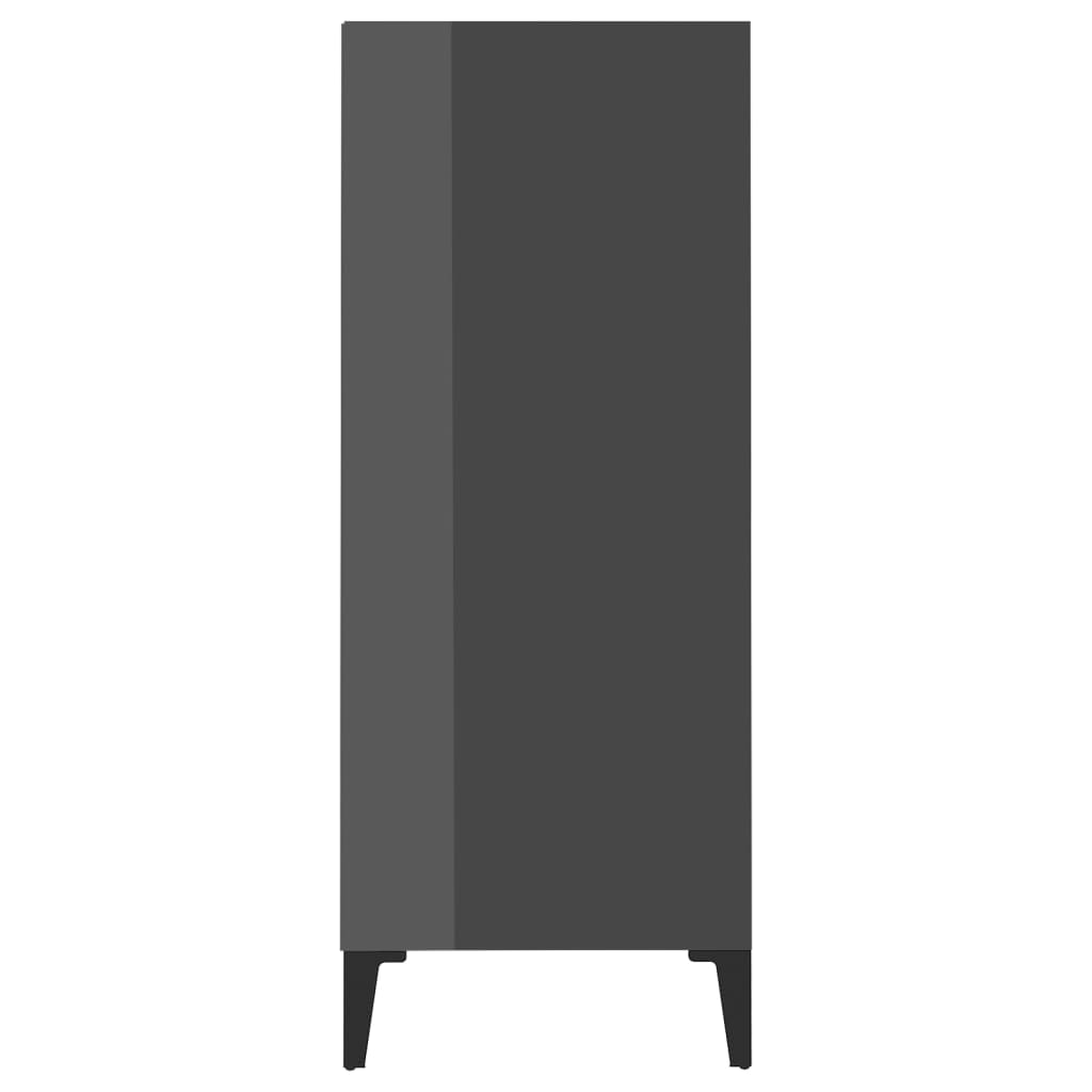 magasfényű szürke forgácslap tálalószekrény 57 x 35 x 90 cm