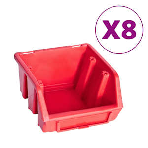 39dílný set skladovacích zásobníků nástěnné panely červenočerný - obrázek 2