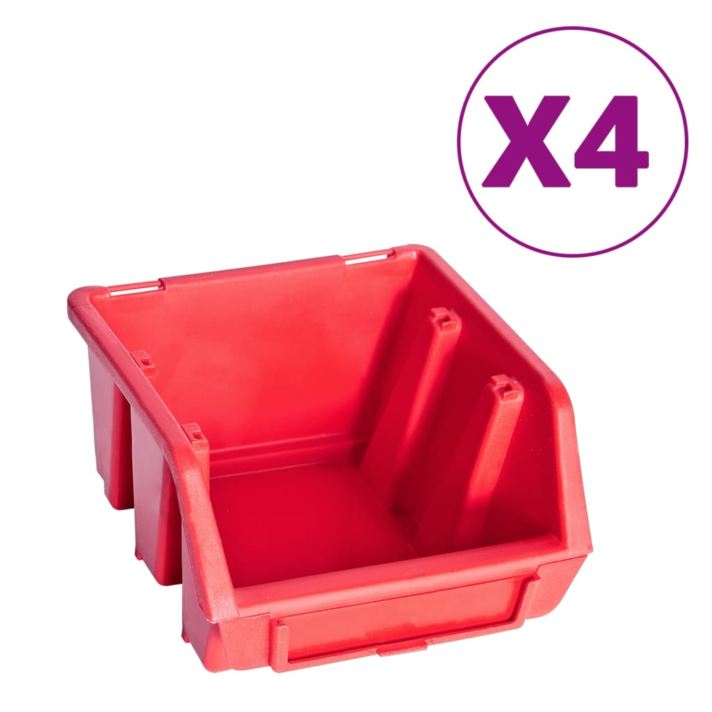 vidaXL Set cutii de depozitare 8 piese cu panou de perete, roșu&negru