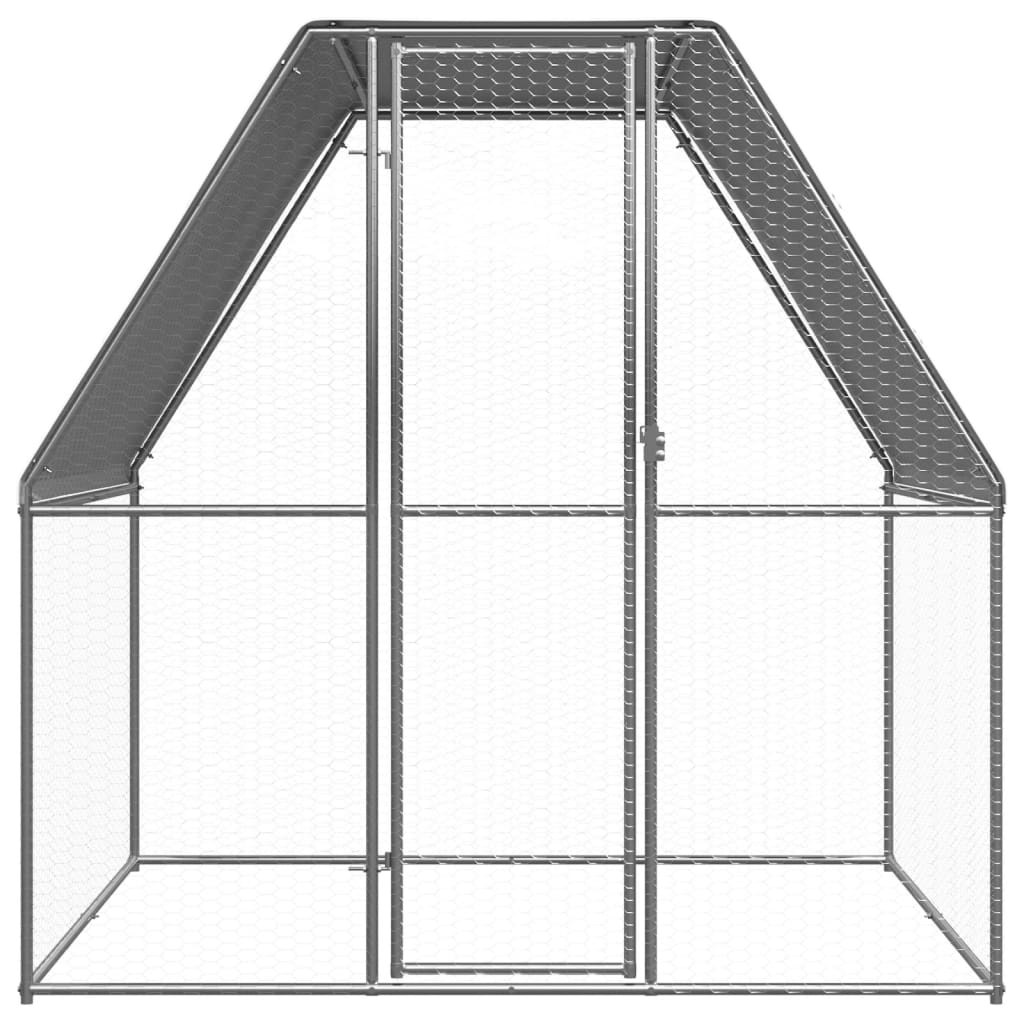 vidaXL Coteț de exterior pentru păsări, 2x2x2 m, oțel galvanizat