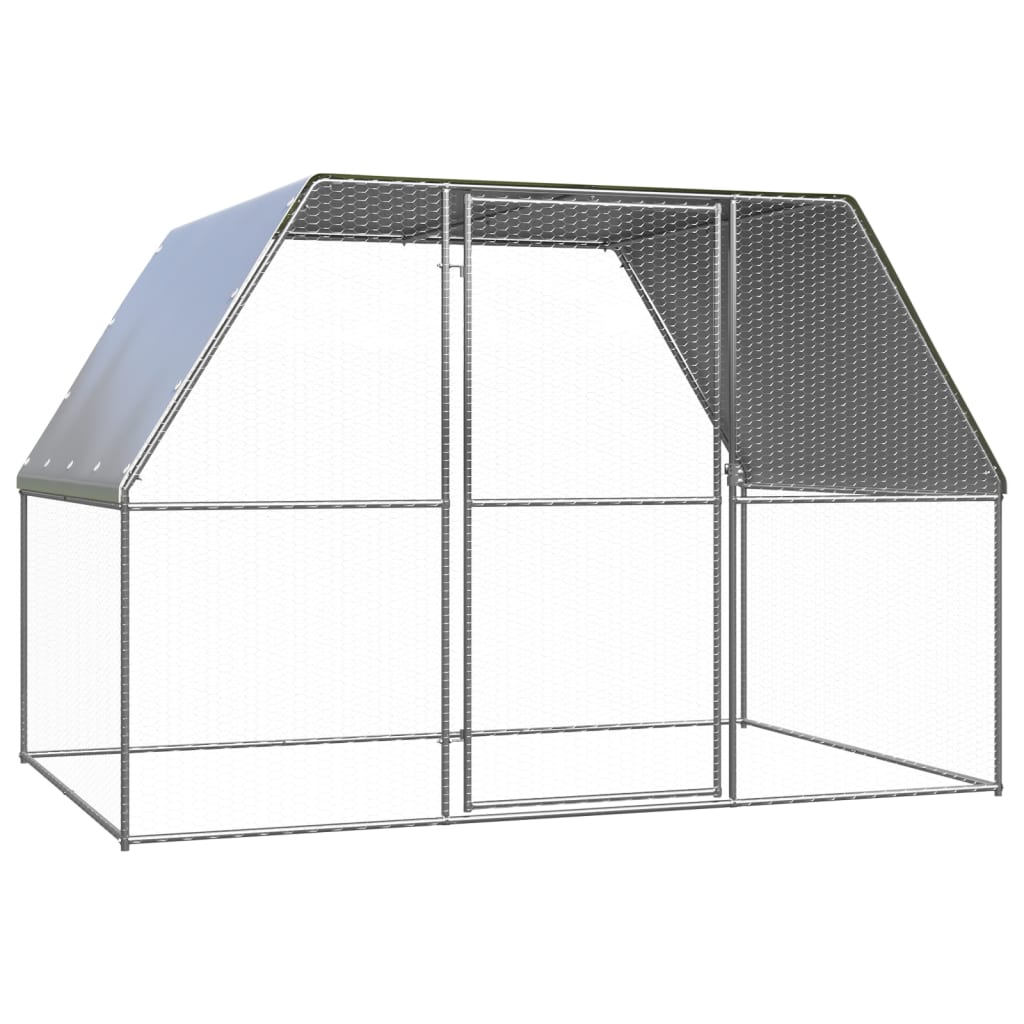 vidaXL Coteț de păsări pentru exterior, 3x2x2 m, oțel galvanizat