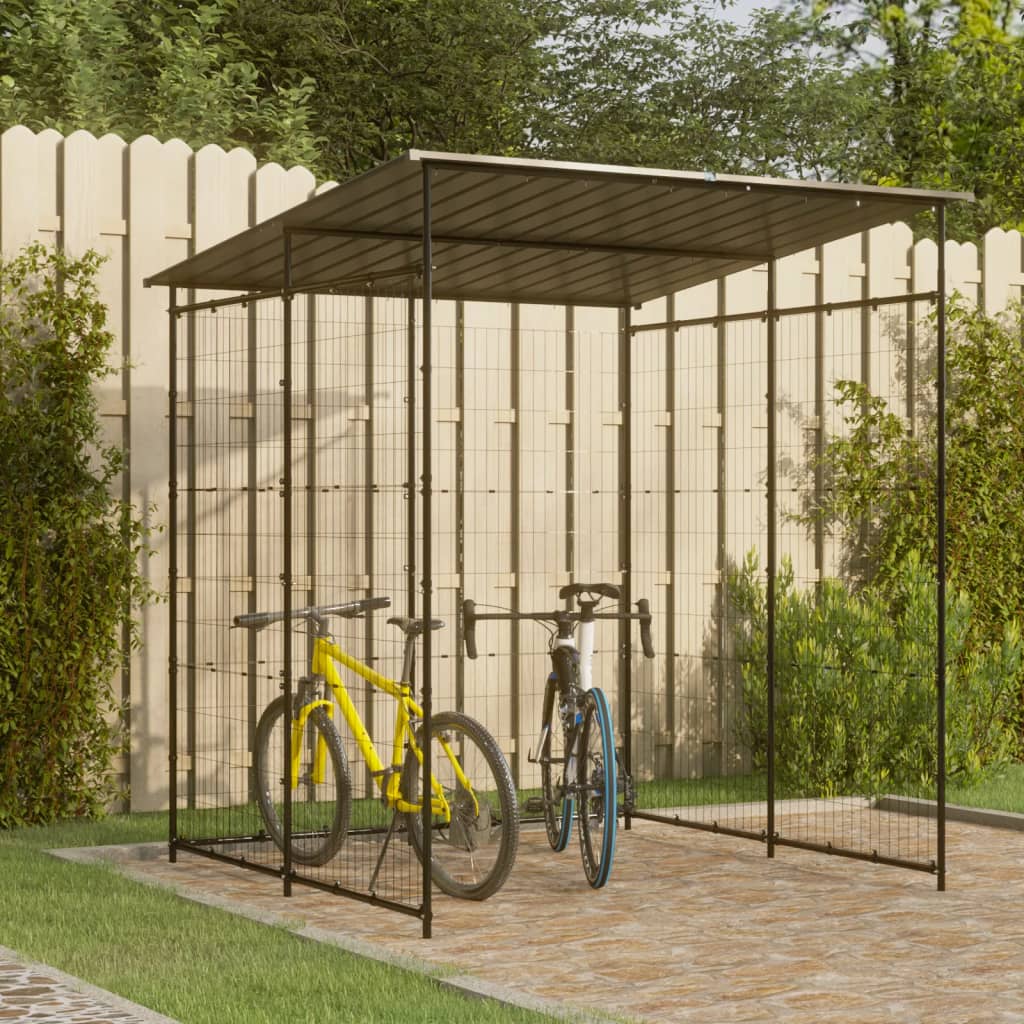 vidaXL Magazie pentru bicicletă, negru, 190x190x222 cm, oțel