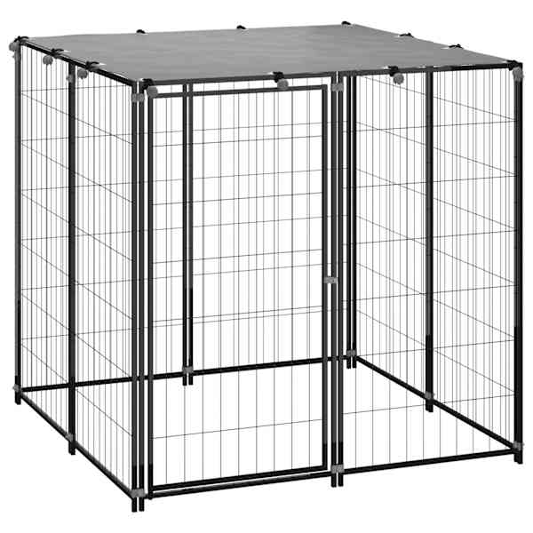 vidaXL koeraaedik, must, 110x110x110 cm, teras