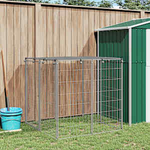 Pesji boks srebrn 110x110x110 cm jeklo