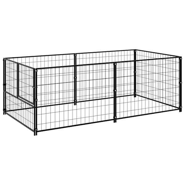 vidaXL koeraaedik, must, 200 x 100 x 70 cm, teras