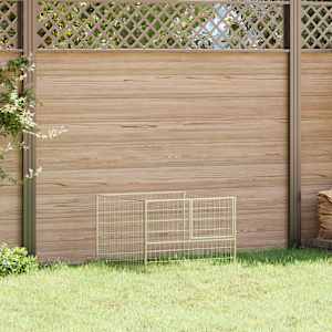 Pasji boks srebrn 100x100x70 cm jeklo