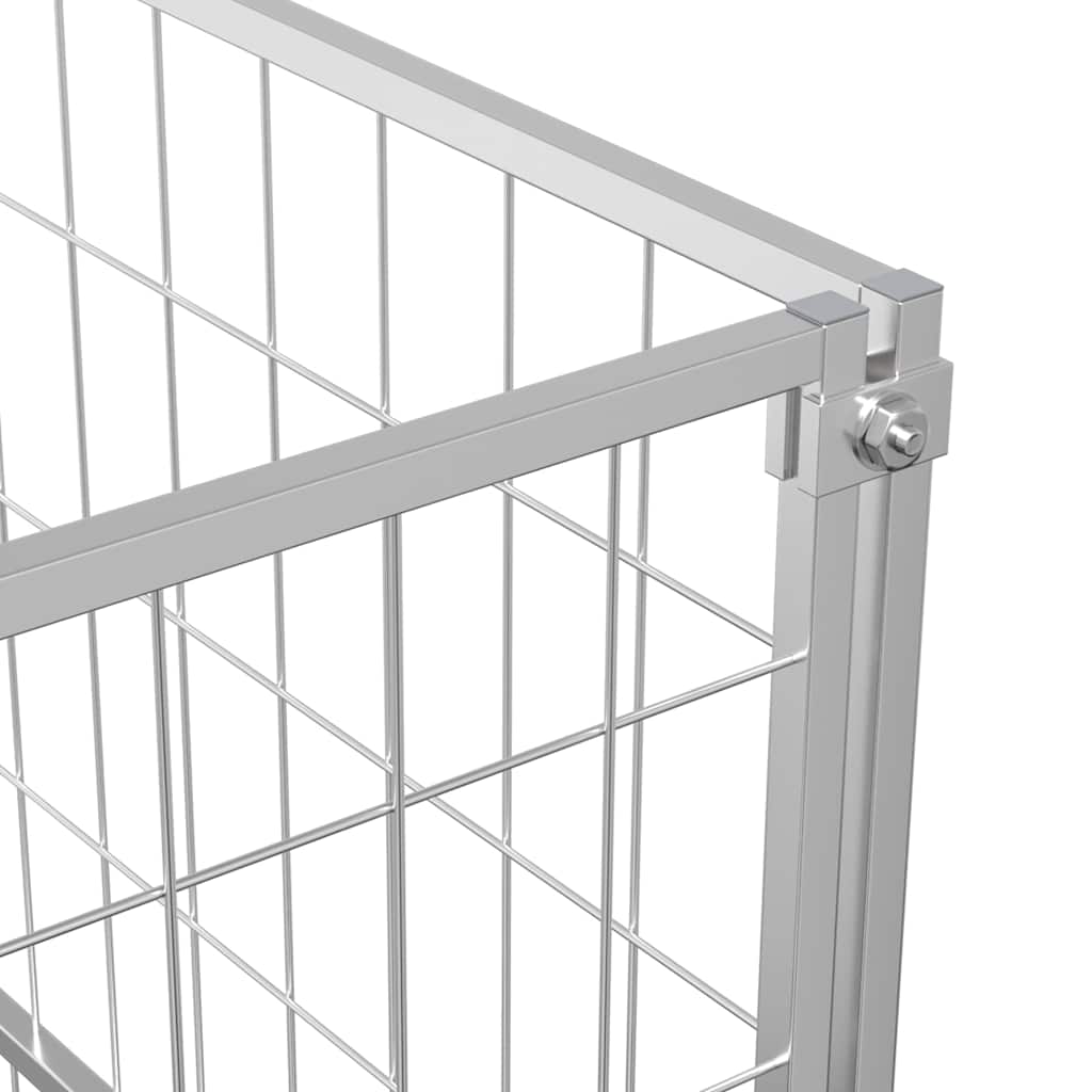 suņu voljērs, sudraba krāsā, 200x100x70 cm, tērauds